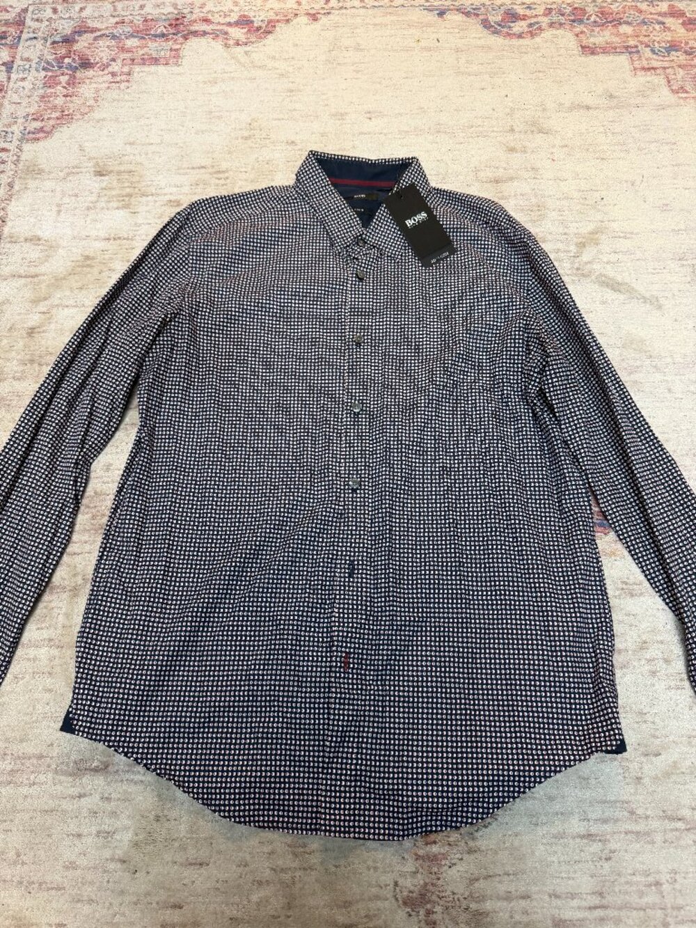 Hugo Boss Men's Navy Blue With Polka Dots-Size XL-Brand New!!